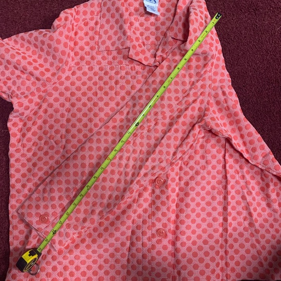 Vintage Orange Polka Dot Button Down Shirt - Picture 5 of 8